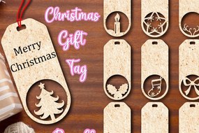 Σετ των 2 Intra απο ξύλο plywood 3mm-4mm πάχος ετικετών δώρου Χριστουγέννων 7 Δίασταση 40x40 cm INTRAFABR-75930869