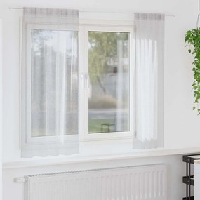 vidaXL Κουρτίνες με κουρτίνες 2 pcs Ανοιχτό γκρι Πολυεστέρας