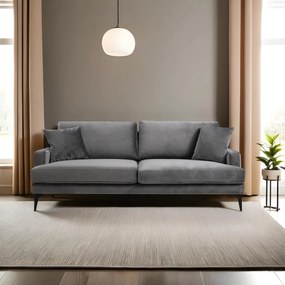 Τριθέσιος Καναπές Γκρι GIGAS 205x90x88