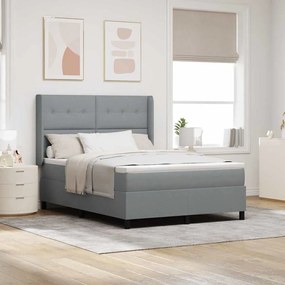 vidaXL Βάση Στρώματος με Στρώμα Light Grey 160 x 200 cm, Υφασμάτινη.