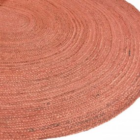 Οβάλ Χαλί Καλοκαιρινό (110x170) Polcarpet Jute Plain Coral