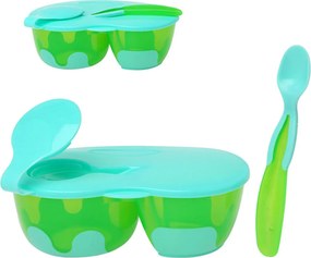 Φαγητοδοχείο Με Χωρίσματα & Κουτάλι Kiokids Πράσινο 1627