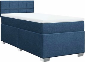 vidaXL Κρεβάτι Boxspring με Στρώμα Μπλε 80x200 εκ. Υφασμάτινο