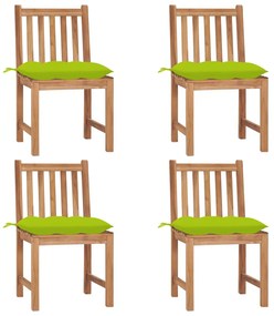 vidaXL Καρέκλες Κήπου 4 τεμ. από Μασίφ Ξύλο Teak με Μαξιλάρια