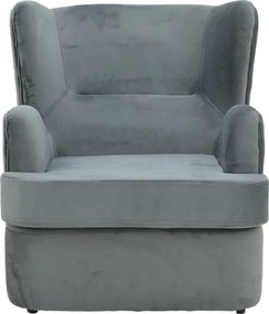 Πολυθρόνα Regalo pakoworld βελούδο σε ανθρακί απόχρωση 75x88x85εκ