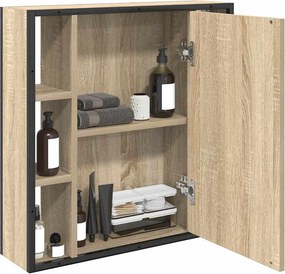 vidaXL Ντουλάπα Καθρέφτη Δρύς Sonoma 60 x 16 x 60 εκ