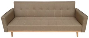 Καναπές-Κρεβάτι Τριθέσιος MINERVA Καφέ Ύφασμα 221x87x84.5cm