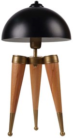 Φωτιστικό Επιτραπέζιο 534LUN5209 Φ25x50cm 1xE27 40W Black-Oak Opviq