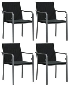 vidaXL Σετ Τραπεζαρίας Κήπου 5 τεμ. Συνθ. Ρατάν / Ατσάλι με Μαξιλάρια