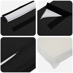 vidaXL Ταπετσαρισμένο κεφαλάρι με κεφαλάρι Φυσικό και Μαύρο 120 cm