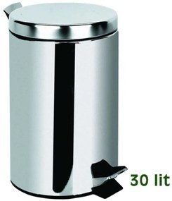 Κάδος Απορριμμάτων King 12-1130 30L Φ29,5cm 67cm Inox Gloria Stainless Steel