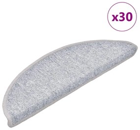 Πατάκια Σκαλιών 30 τεμ. Ανοιχτό Γκρι Ημίκυκλα 56x17x3 εκ.