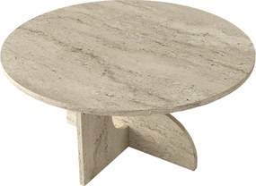 Τραπεζάκι σαλονιού Mara Megapap χρώμα travertine Ø75x36,8εκ.
