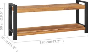 vidaXL Παγκάκι 120 εκ. από Μασίφ Ξύλο Teak