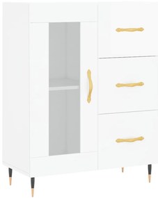 vidaXL Ντουλάπι Γυαλιστερό Λευκό 69,5x34x90 εκ. Επεξεργασμένο Ξύλο