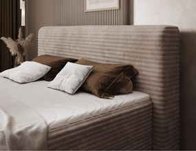 Επενδυμένο κρεβάτι Ciroko-Μπεζ-160 x 200