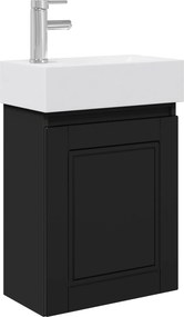 vidaXL Μονάδα μπάνιου με βρύση Μαύρο 45,5 x 22,5 x 84 εκ