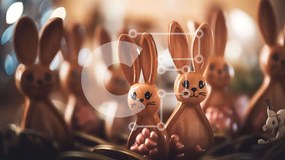 Intra Συλλεκτικό Ξύλινο Παζλ Plywood 4mm - Ξύλινα κουτάλια λαγουδάκι στο πασχαλινό καλάθι Σε Ξύλινο Κουτί - Διαστάσεις Puzzle: 10x10 cm – 25 κομμάτια