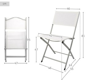 πτυσσόμενη καρέκλα Aktive Λευκό 46 x 81 x 55 cm (4 Μονάδες)