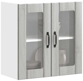 Ντουλάπι τοίχου κουζίνας με γυάλινη πόρτα "Lucca" Γκρι Sonoma