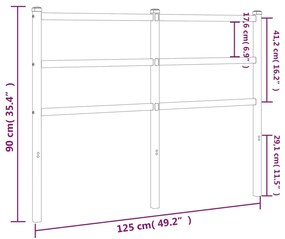 vidaXL Κεφαλάρι Λευκό 120 εκ. Μεταλλικό