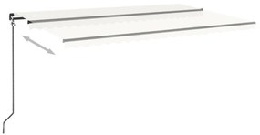 vidaXL Τέντα Συρόμενη Χειροκίνητη με LED Κρεμ 500 x 350 εκ.