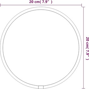 vidaXL Καθρέφτης Τοίχου Στρογγυλός Ασημί Ø 20 εκ.