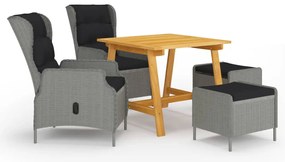 vidaXL Σετ Τραπεζαρίας Κήπου 5 Τεμαχίων Ανοιχτό Γκρι