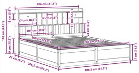 ΣΚΕΛΕΤΟΣ ΚΡΕΒ. ΧΩΡΙΣ ΣΤΡΩΜΑ ΛΕΥΚΟ 200X200 ΕΚ ΜΑΣΙΦ ΠΕΥΚΟ 3323483