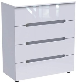 Συρταριέρα Afina mdf-μελαμίνη σε λευκή glossy απόχρωση 90x44x101 εκ. 90x43x101 εκ.