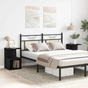 vidaXL Κομοδίνο 2 pcs Μαύρη δρυς 35 x 35 x 55 εκ. Επεξεργασμένο ξύλο
