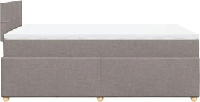 vidaXL Κρεβάτι Boxspring με Στρώμα Taupe 120x200 εκ. Υφασμάτινο