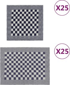 vidaXL Σετ Πετσετών 50 Τεμαχίων Μπλε και Λευκό Βαμβακερές