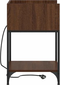 vidaXL Κομοδίνο 2 pcs Καφέ δρυς 40 x 40 x 61 εκ Επεξεργασμένο ξύλο