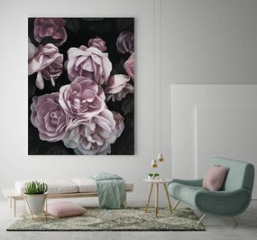 Πίνακας σε καμβά με ρόζ λουλούδια KNV1500 30cm x 40cm (χωρίς τελάρο)