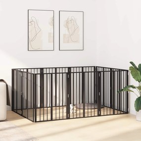 vidaXL Πόρτα Σκύλου 10 pcs Μαύρο 60 x 80 cm Επικαλυμμένος Χάλυβας