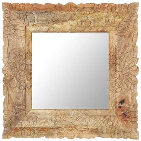 Καθρέφτης 50 x 50 εκ. από Μασίφ Ξύλο Μάνγκο