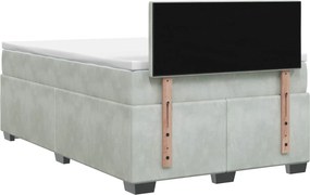vidaXL Κρεβάτι Box Spring με Στρώμα και LED Ανοιχτό γκρι 120 x 190 cm