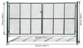 vidaXL Καγκελόπορτα 415 x 225 εκ. / 400 x 175 εκ.