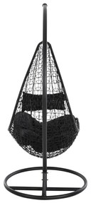 ΚΡΕΜΑΣΤΗ ΠΟΛΥΘΡΟΝΑ ΦΩΛΙΑ MILLIE  ΜΕΤΑΛΛΟ-ΣΥΝΘ.RATTAN ΜΑΥΡΟ Φ95x195Υεκ.