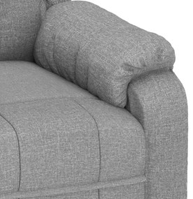 vidaXL Πολυθρόνα Μασάζ Ανοιχτό Γκρι Υφασμάτινη