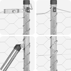 vidaXL Στύλος Περιφράξεων Ασημί 50 x 1,5 μ (δίχτυ 50 χιλ) Ατσάλι