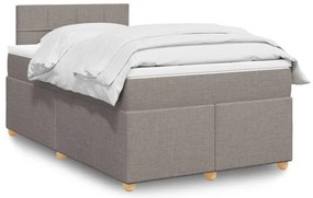 vidaXL Κρεβάτι Boxspring με Στρώμα Taupe 120x190 εκ. Υφασμάτινο