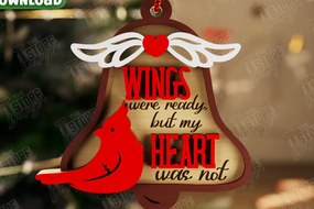 Σετ των 3 Intra απο ξύλο plywood 3mm-4mm πάχος Χριστουγεννιάτικο στολίδι Cardinal Memorial|CNC Δίασταση 8x8 cm INTRAFABR-107885929