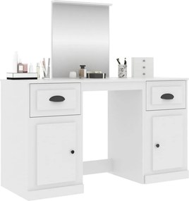 vidaXL Μπουντουάρ με Καθρέφτη Λευκό 130 x 50 x 132,5 εκ.
