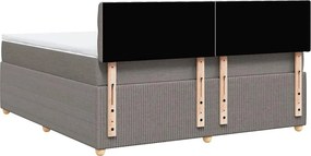 vidaXL Κρεβάτι Boxspring με Στρώμα Taupe 180x200 εκ. Υφασμάτινο
