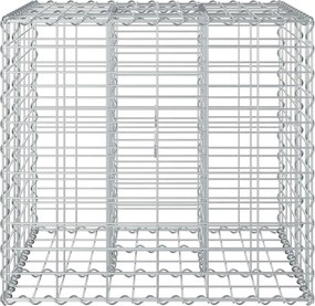vidaXL Ανασηκωμένο κρεβάτι gabion Ασημί