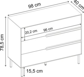 Συρταριέρα Arch Megapap χρώμα sandstone 98x40x78,5εκ.