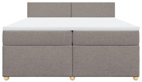 vidaXL Κρεβάτι Boxspring με Στρώμα Taupe 200x200 εκ. Υφασμάτινο