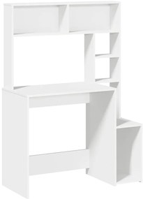 vidaXL Γραφείο  με ράφια Λευκό 100x45x140 cm Κατασκευασμένο ξύλο